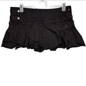 Tripp NYC mini skirt pleated black skull safety pink NWT xxl vintage goth punk
